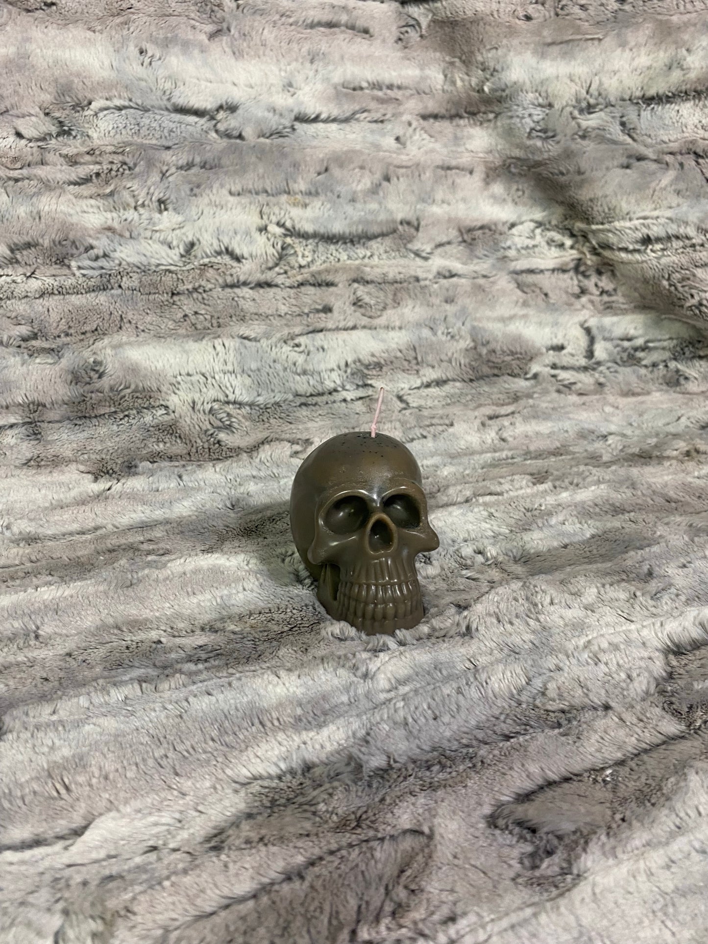 Gray Skull Candle