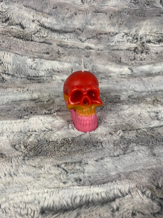 Spicy Cotton Candy Skull Candle
